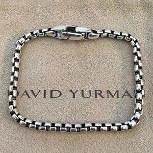 Authentic Men's DY 4mm Box Chain Bracelet 8"